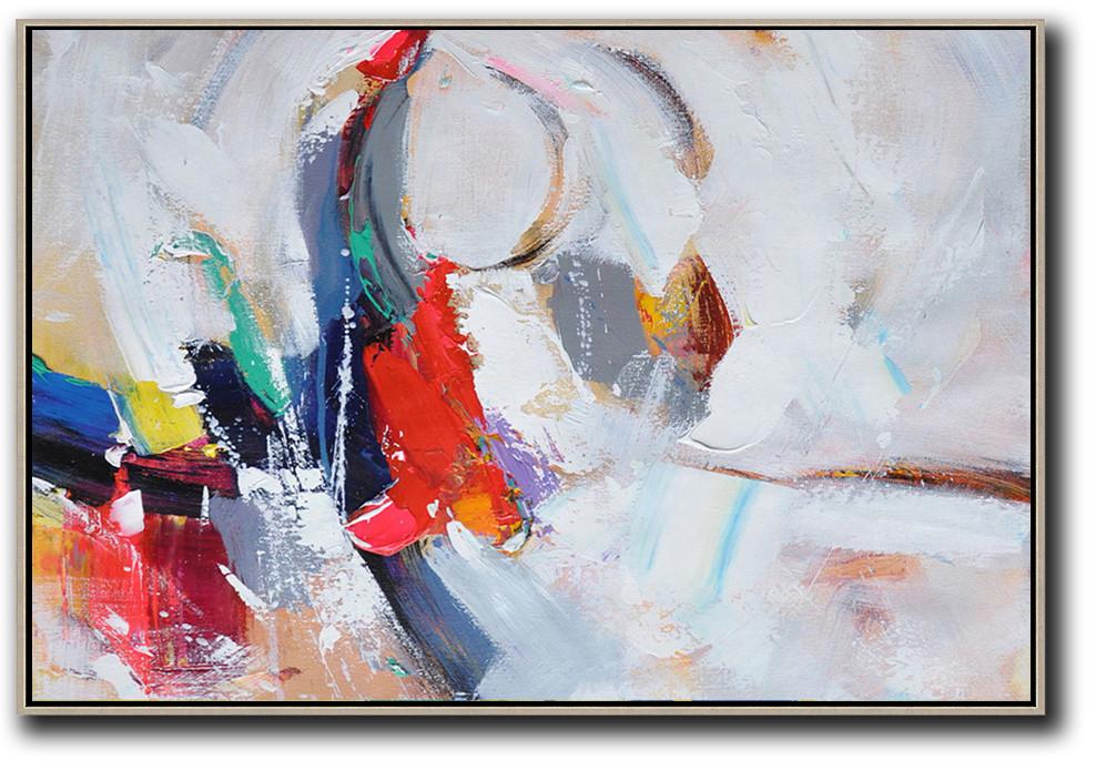 Horizontal Palette Knife Contemporary Art #L8C - Click Image to Close